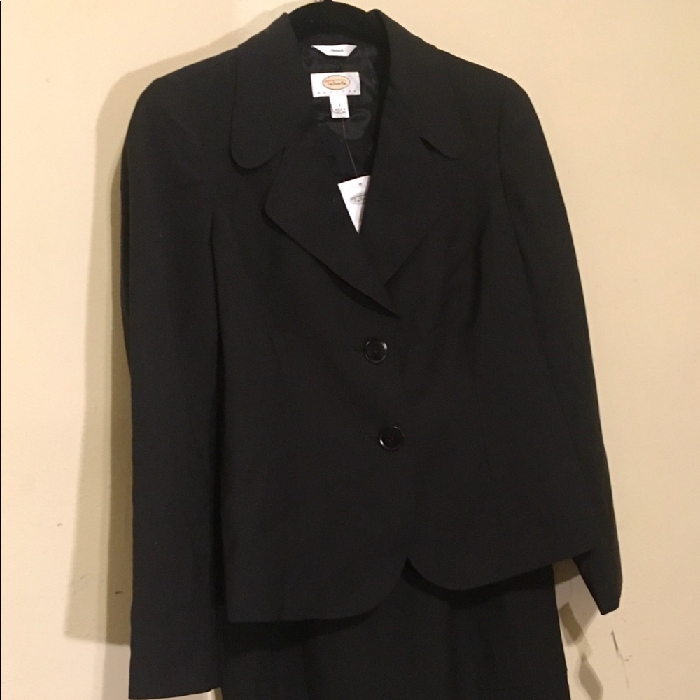 NWT Talbots 2 piece Black skirt suit circa 2000s petite 0